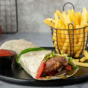 Beef Steak Wrap With Fries