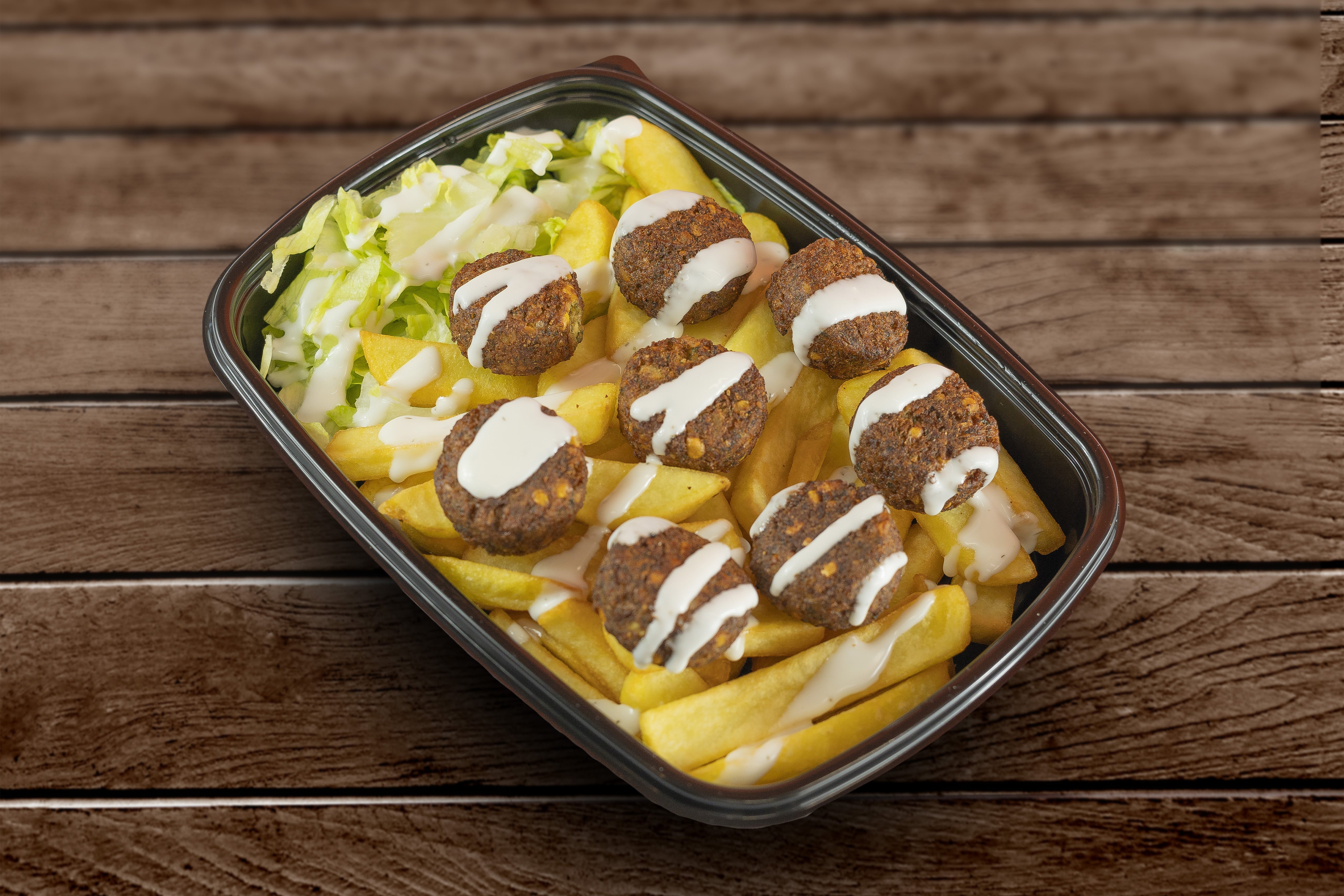 Falafel over chips