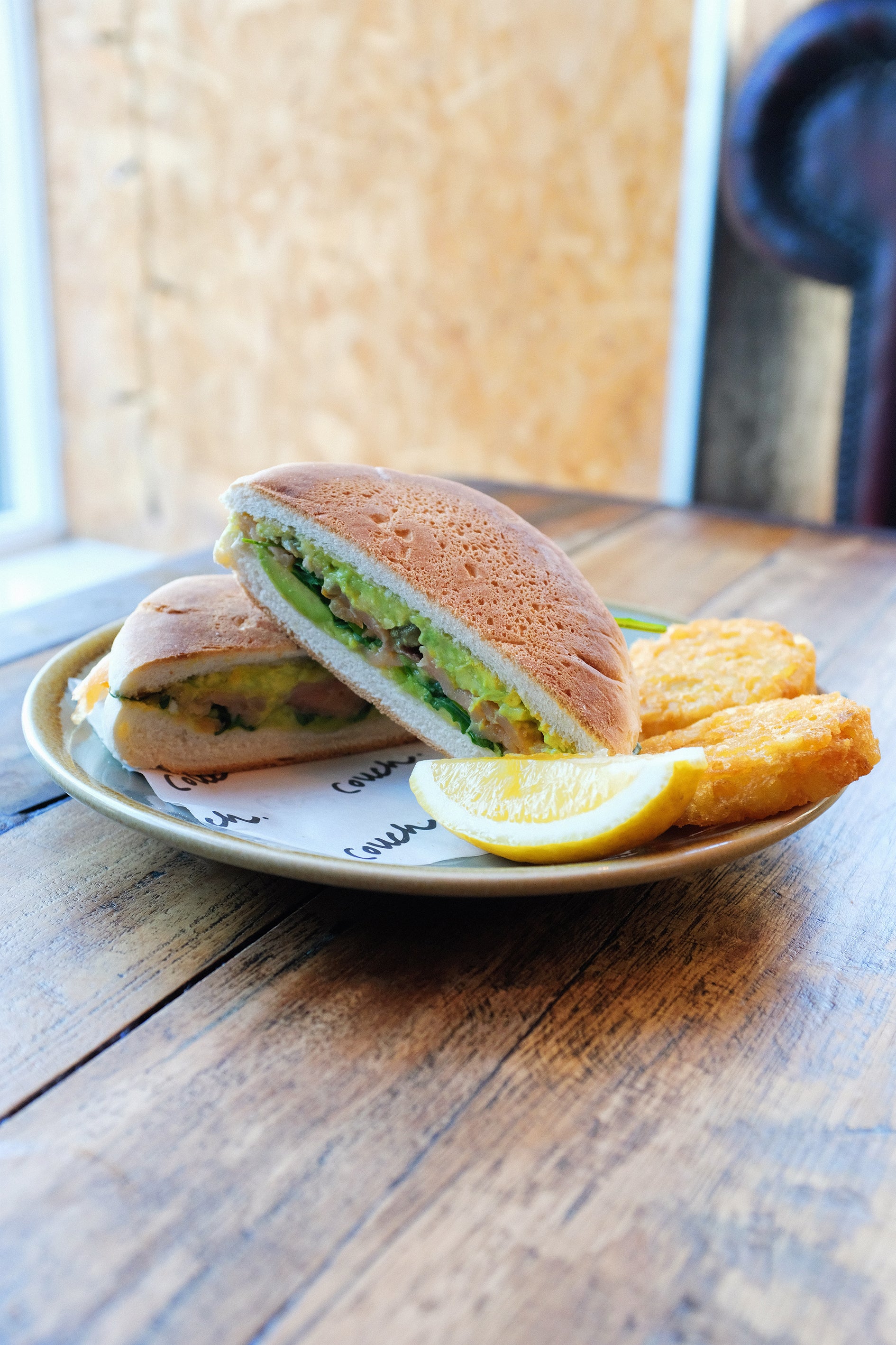 Salmon & avocado breakfast muffin