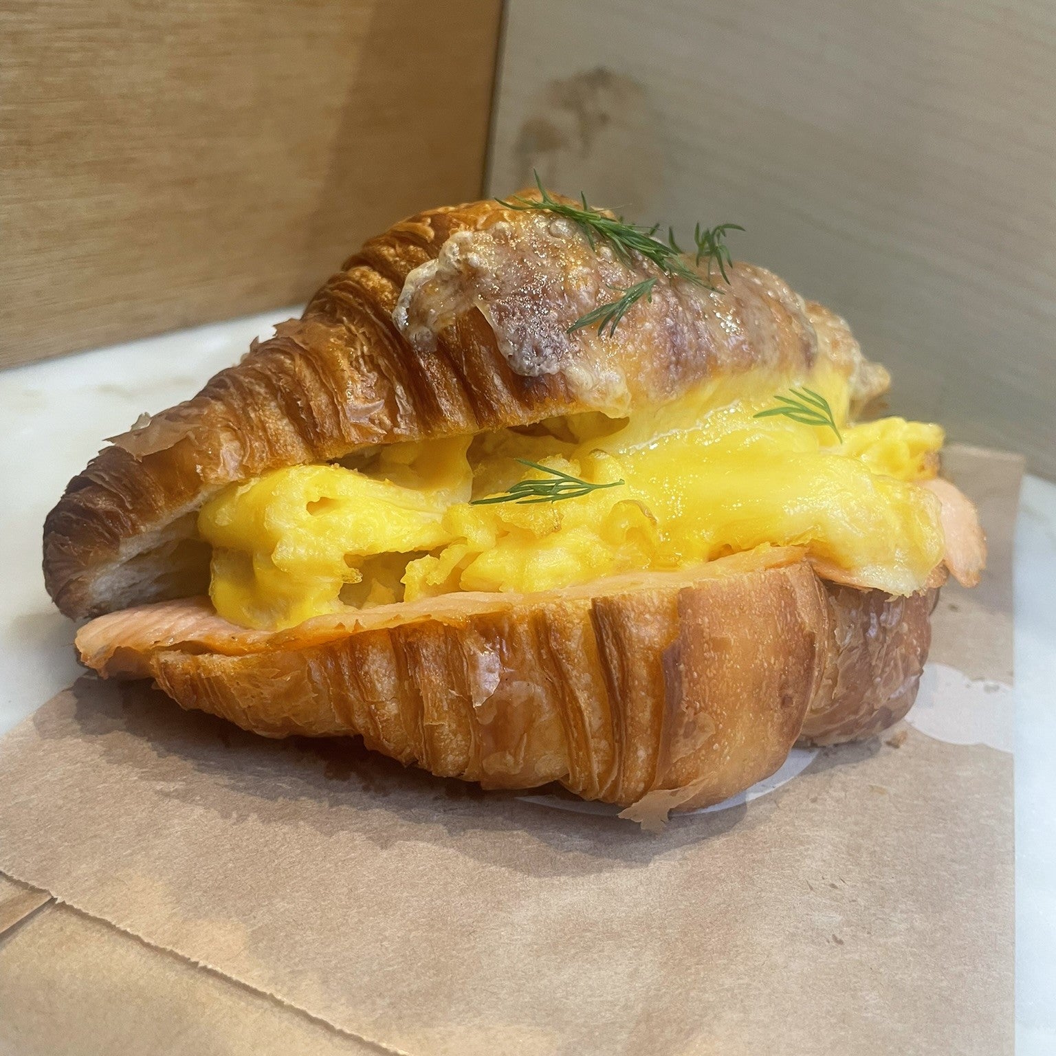 Salmon and Scrambled Egg Croissant