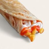 Chapati, Potatoes, Ketchup And Mayonnaise