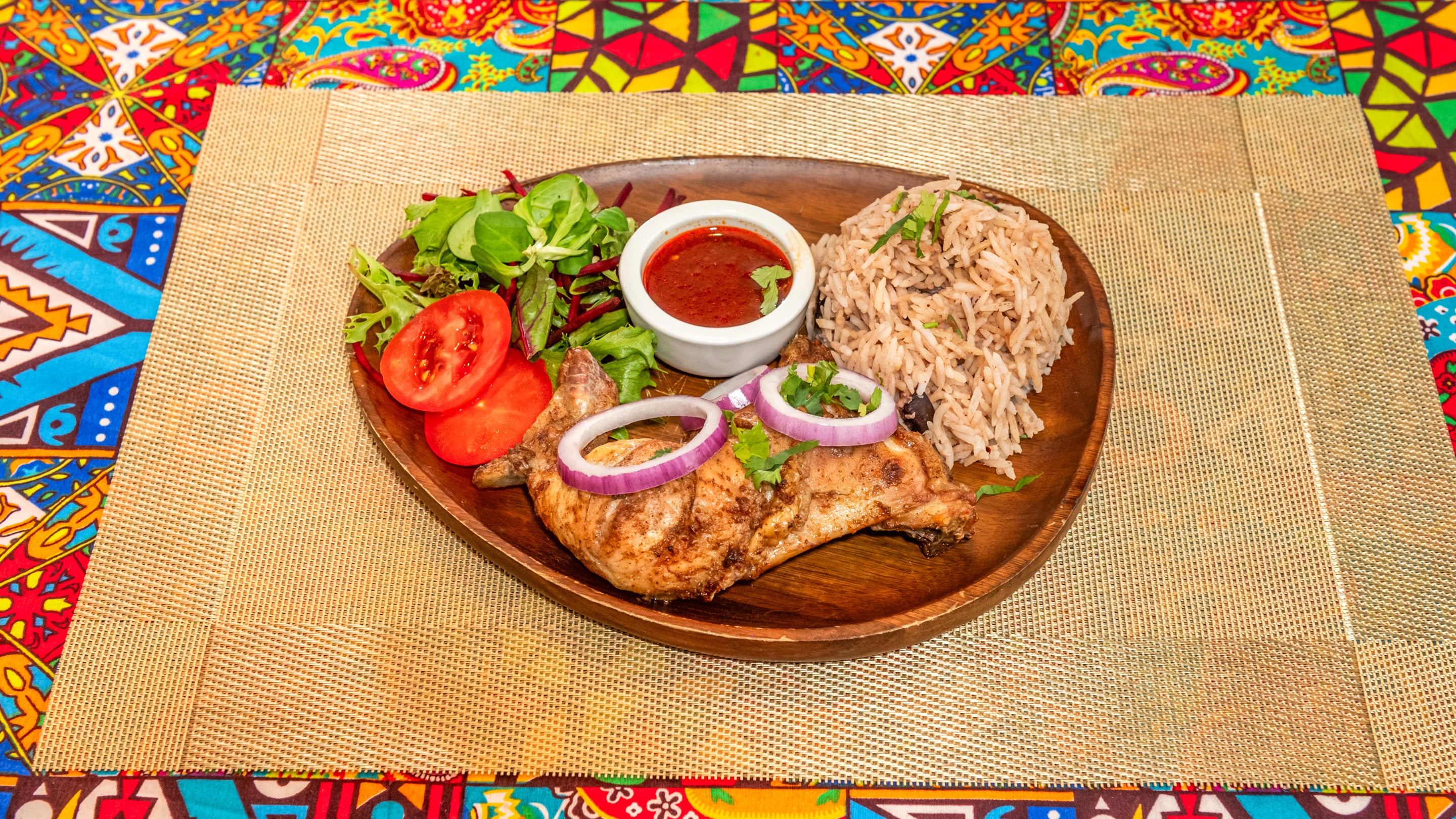 Jerk Chicken with rice & peas