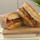 Focaccia Sandwich Labanah and Maqdous