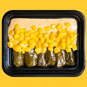 Grape Leaves With Spicy Mexican Sauce And Corn