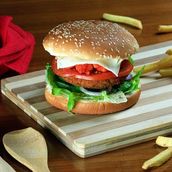 Mushroom Vegetable Cheese Burger