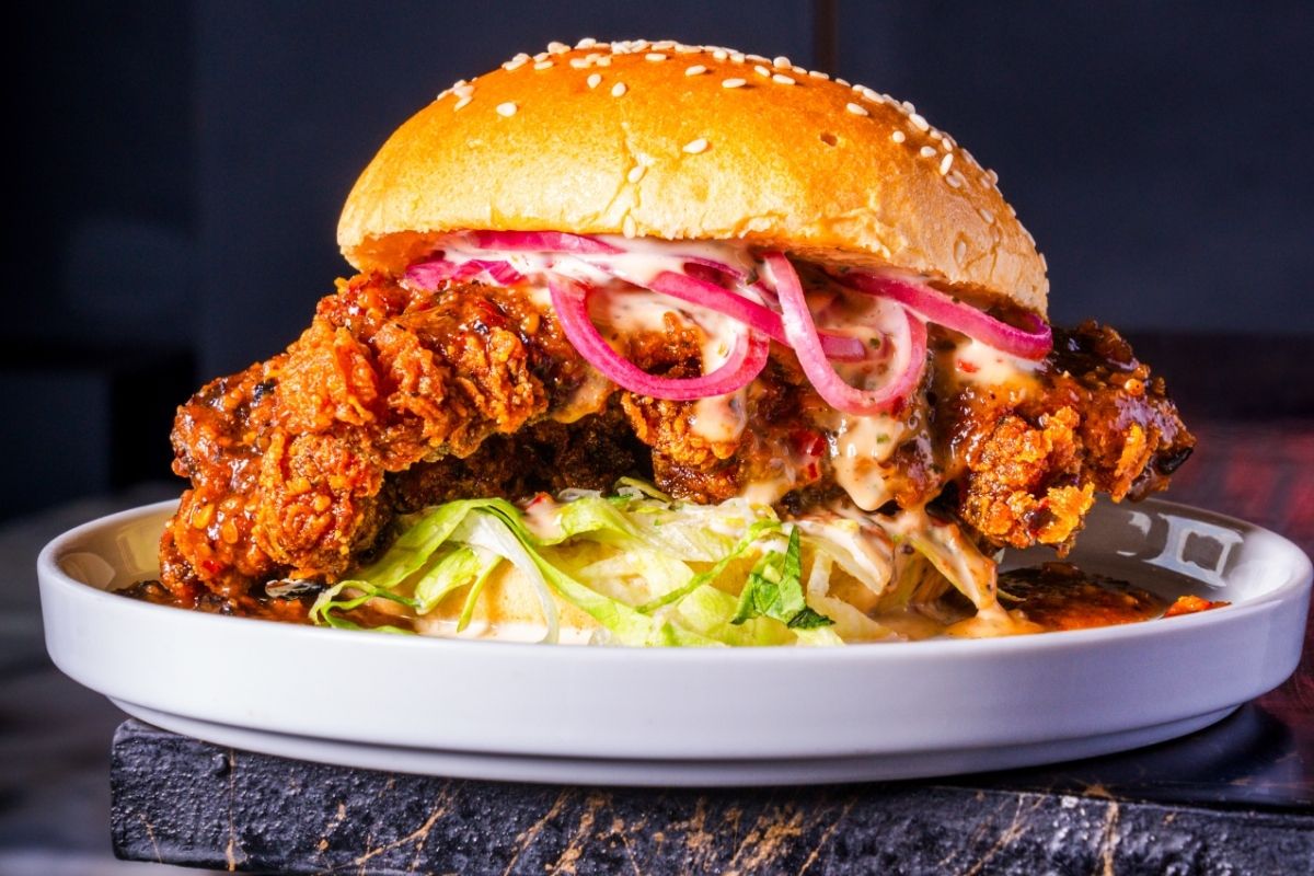 Honey Suya Chicken Burger