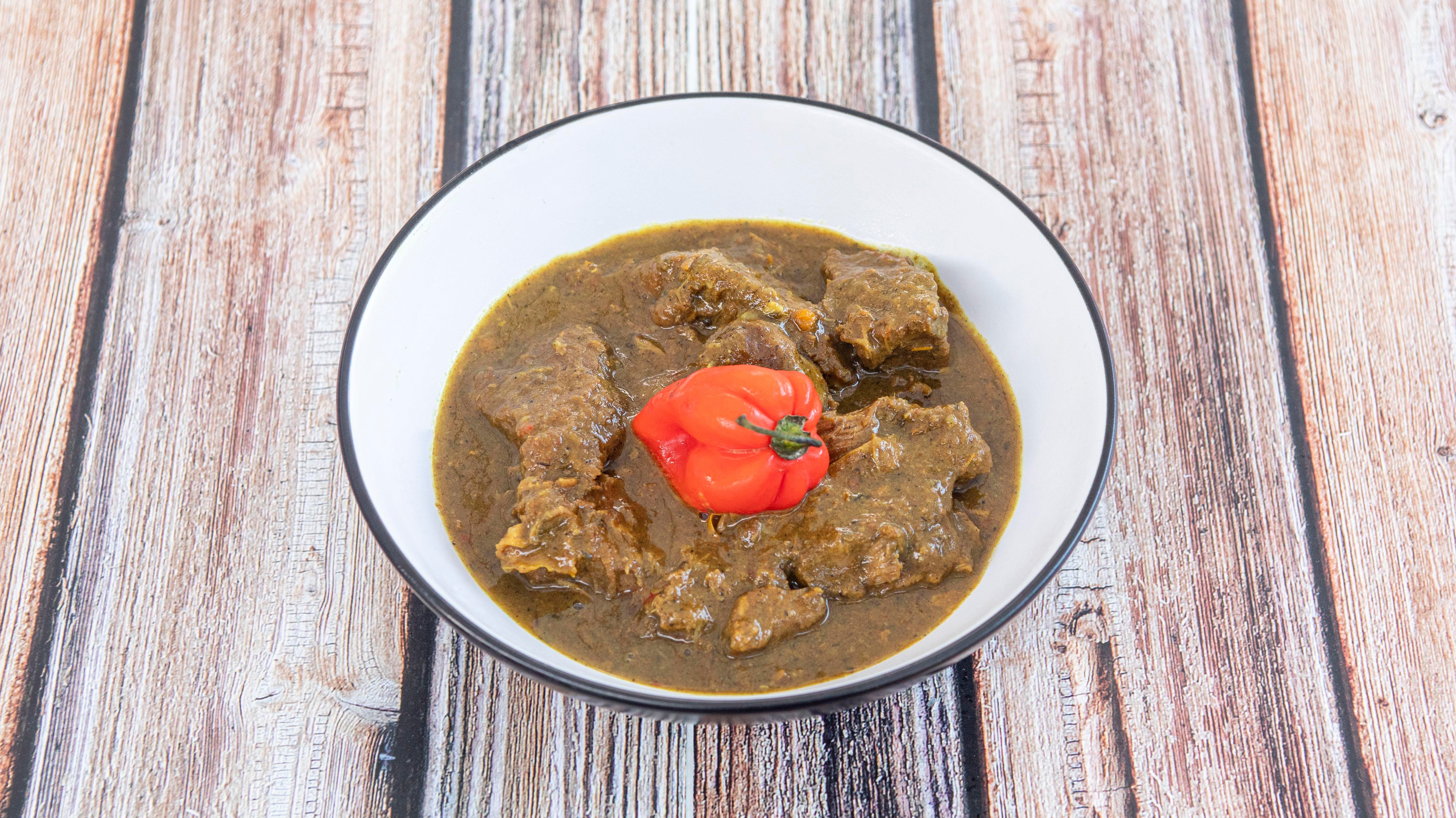Rice and Peas with Curry Goat