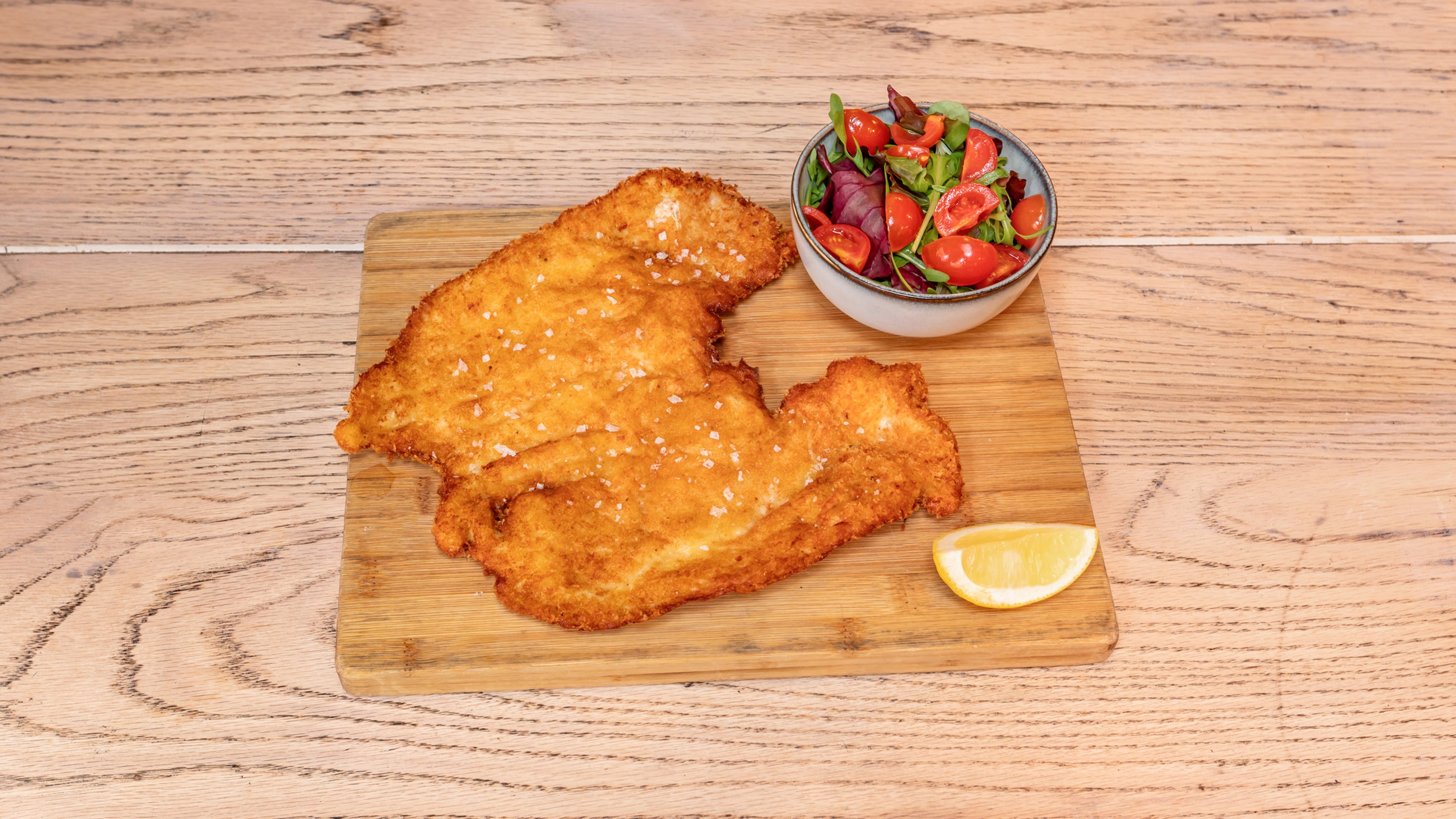Chicken Milanese style with salad