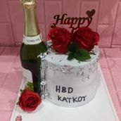 Birthday Cake With Bottle 