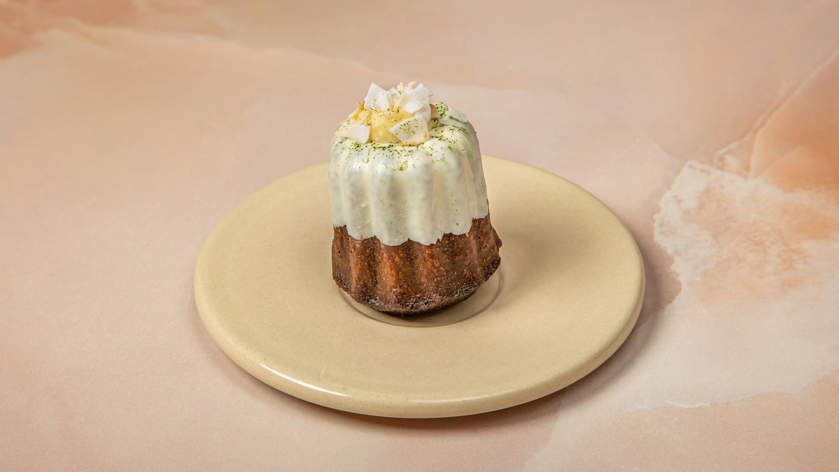 Coconut and Matcha Canelé
