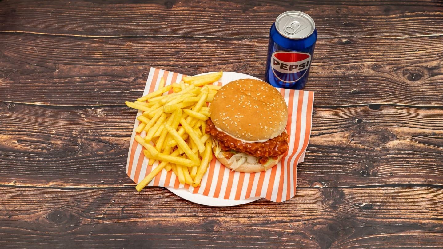 Buffalo burger meal