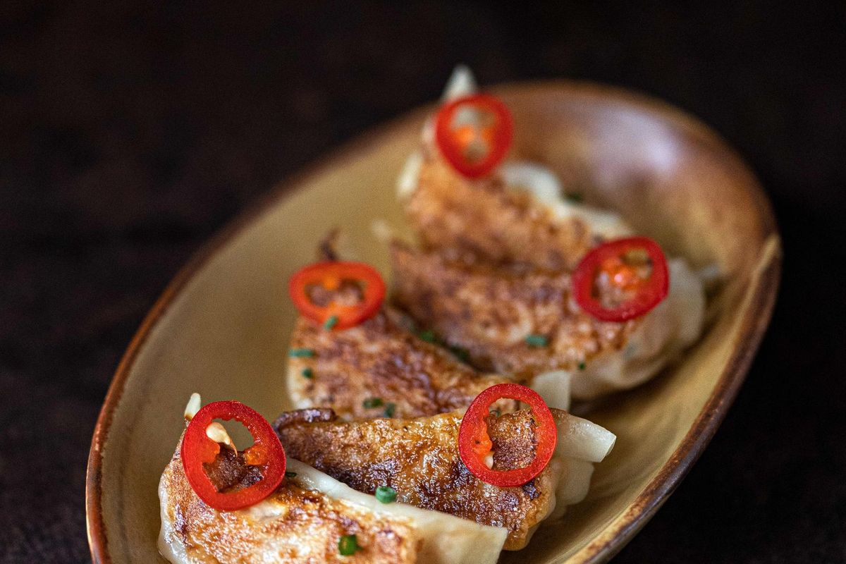 Pork & Kimchee Gyoza with a Yuzu Vinaigrette
