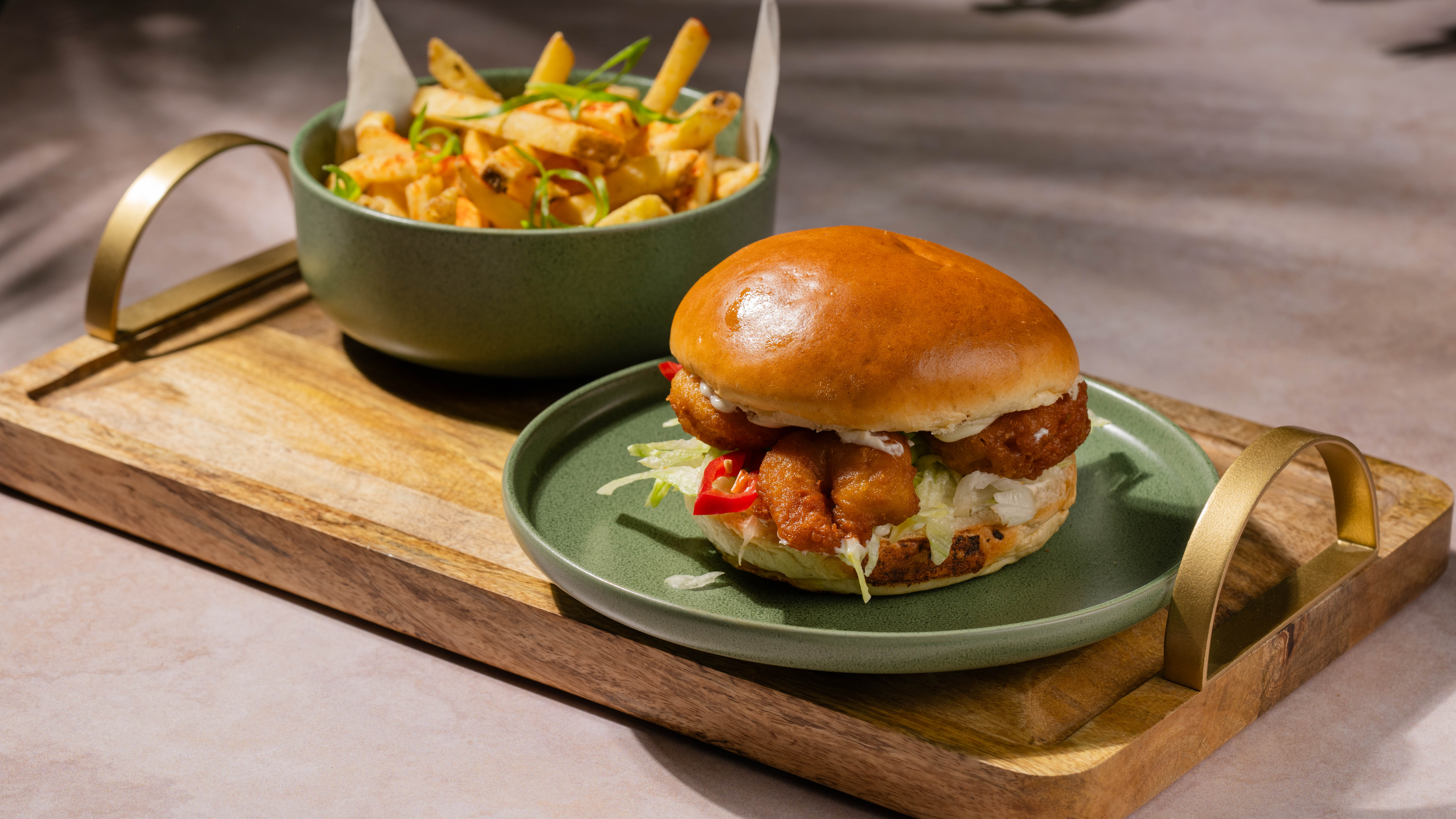 Prawns Burger & Fries