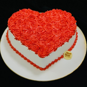 Flowers Heart Cake