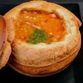 Bean Soup in Bread Bowl