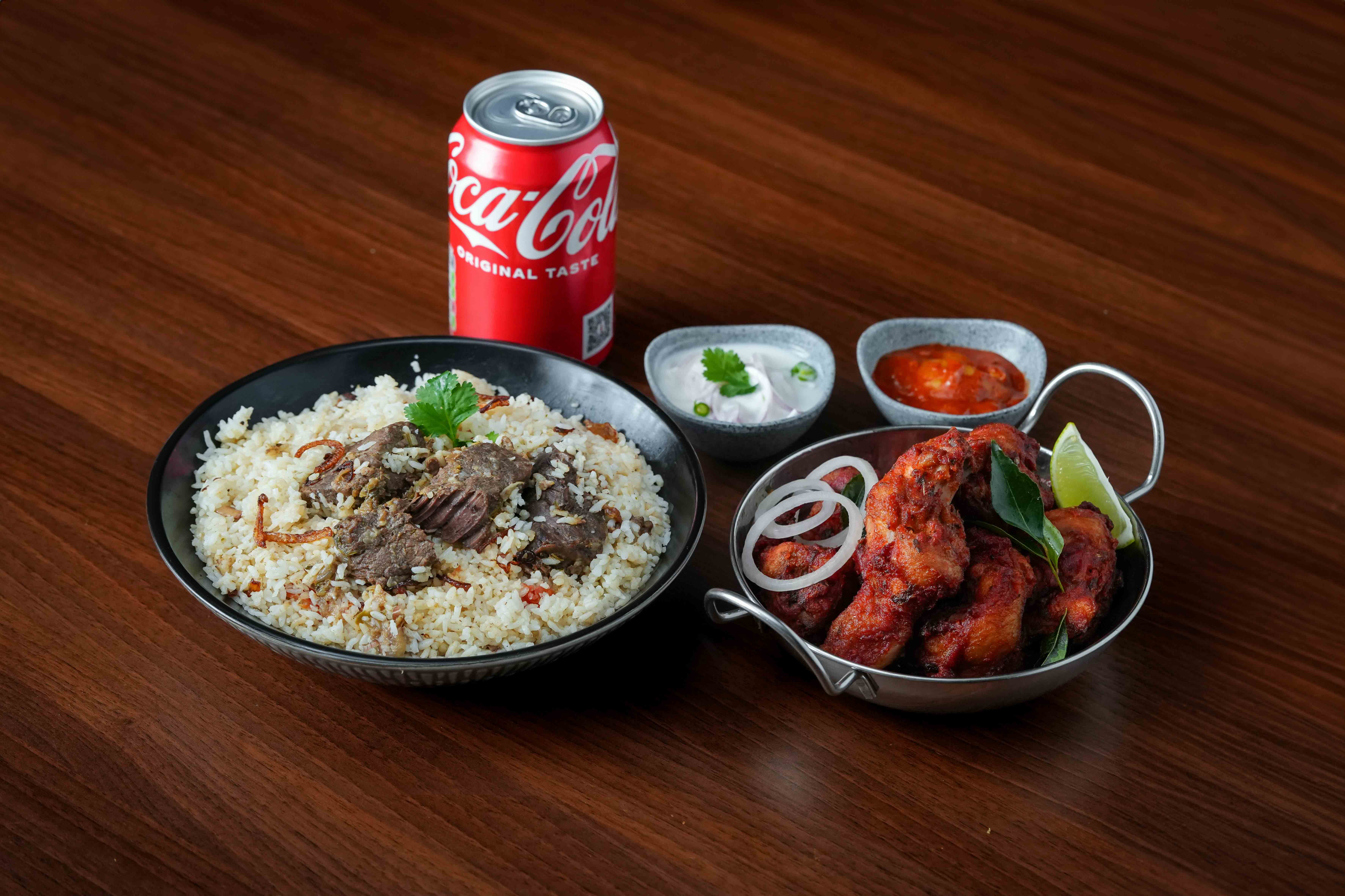 2 Beef Dum Biriyani + Chicken Fry (5 Pcs) +2 Drink