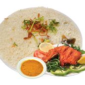 Ghee Rice And Dal And Chicken Fry