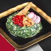 Spinach with cream and three types of cheese