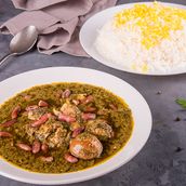 Ghormeh Sabzi Stew With White Rice
