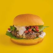 Pomegrante And Rocca Beef Burger