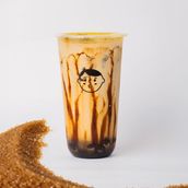 Okinawa Brown Sugar Bubble Tea With Tapioca Layered Cream Cheese Topping