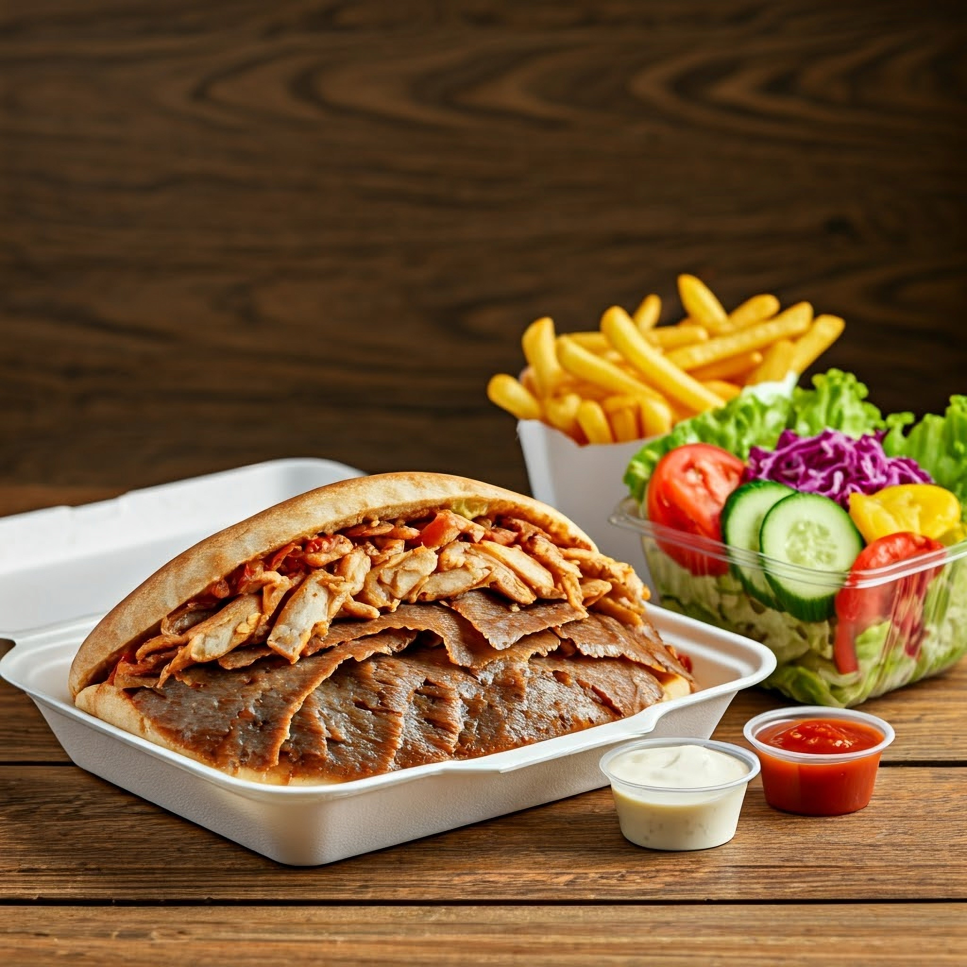 Small Mixed Doner & Chips