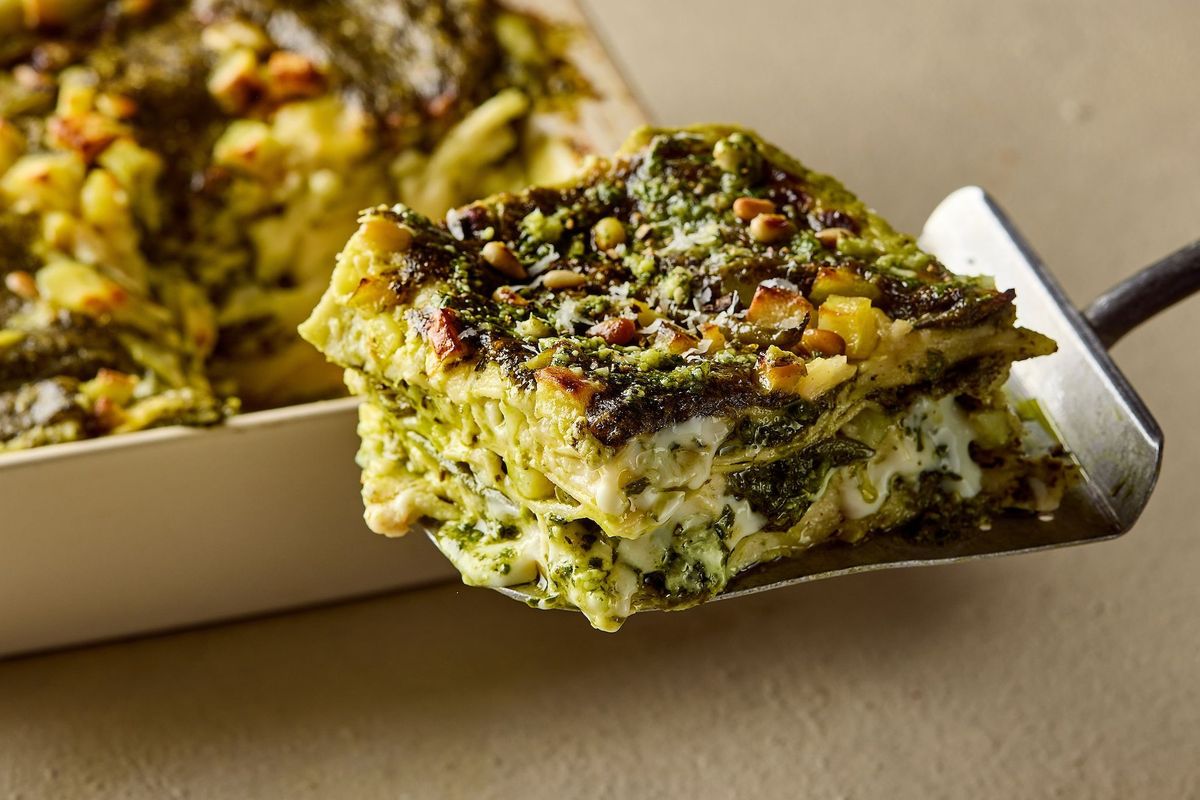 Basil pesto lasagne