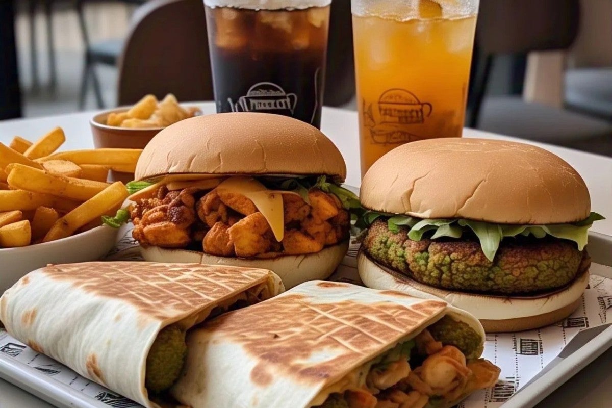 5 of your favorite burgers from the menu with crispy Fries & 5 drinks