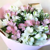 Pink And White Astromeria Bouquet