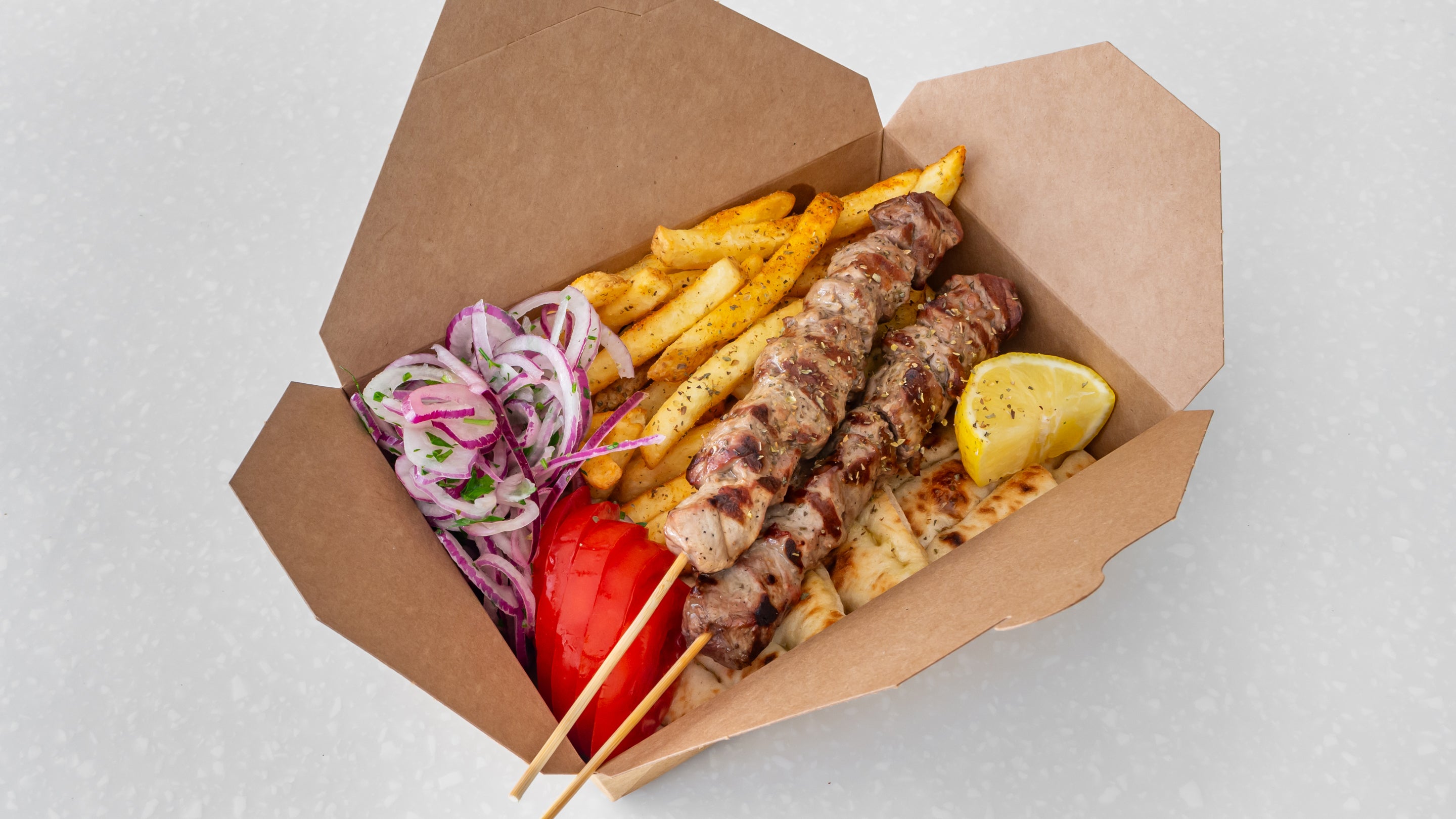 Lamb Souvlaki Box