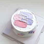 Purple In Pink Birthday Cake 