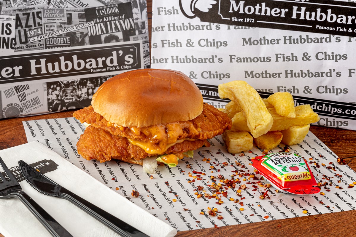 Spicy Chicken Burger with Chips