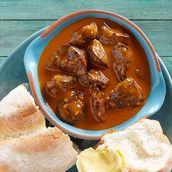 Chicken Livers With Portuguese Roll    