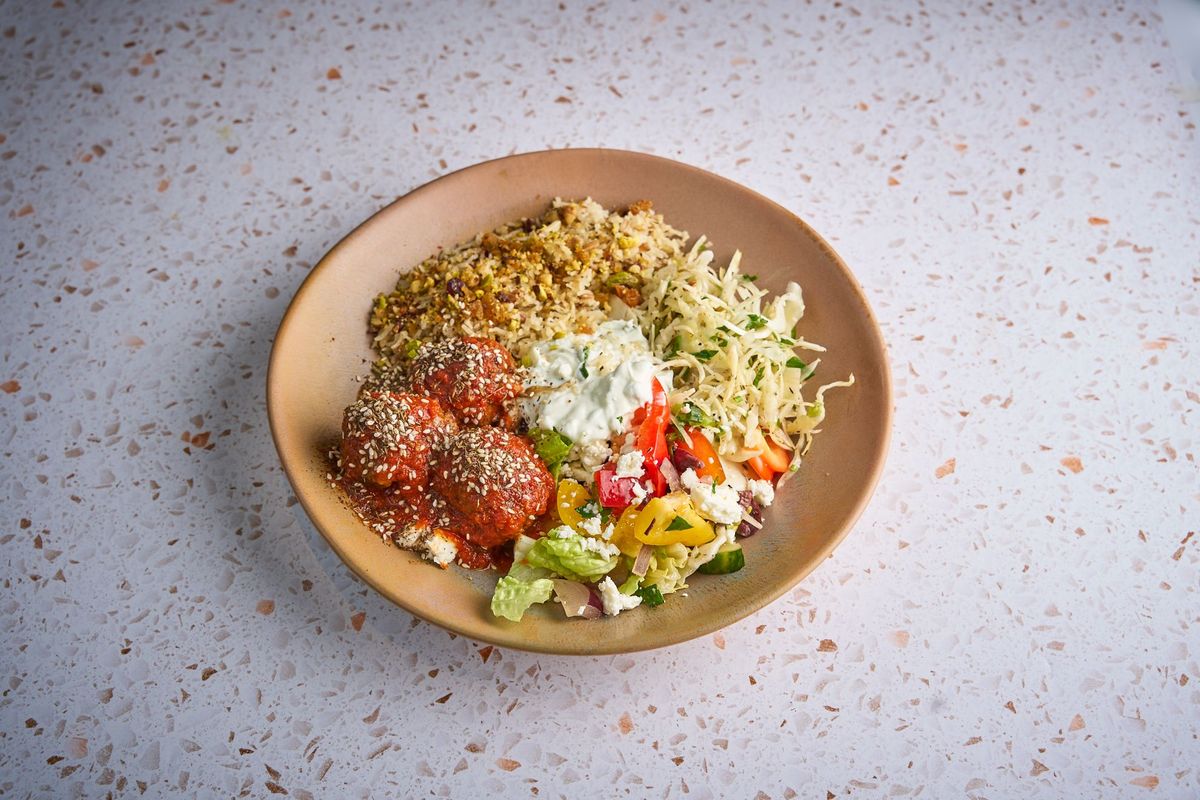 Lamb Meatballs Mediterranean Bowl