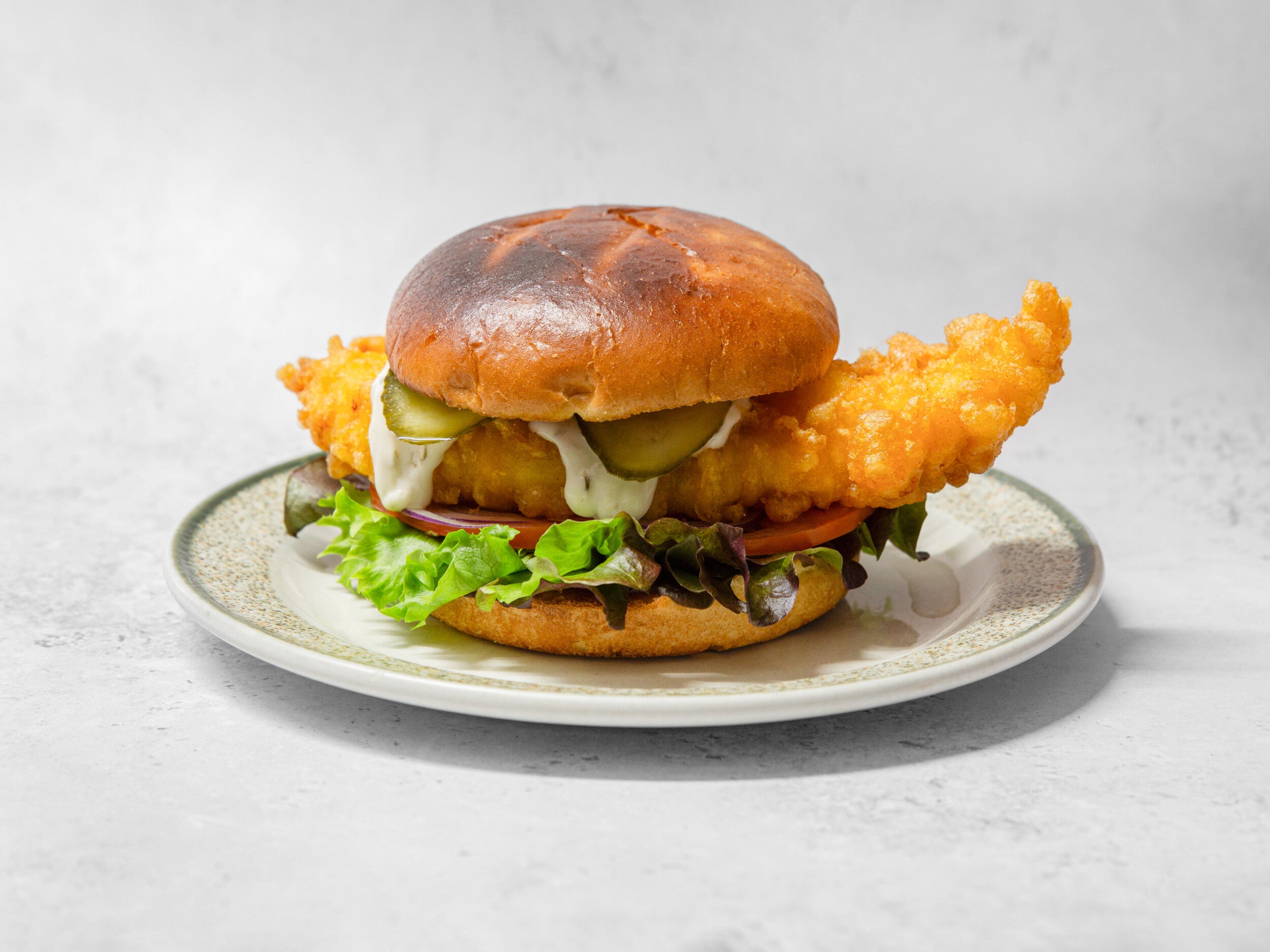 Cod fillet burger