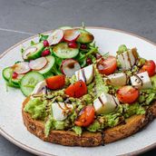 Avocado Toast With Mozzarella And Cherry Tomato