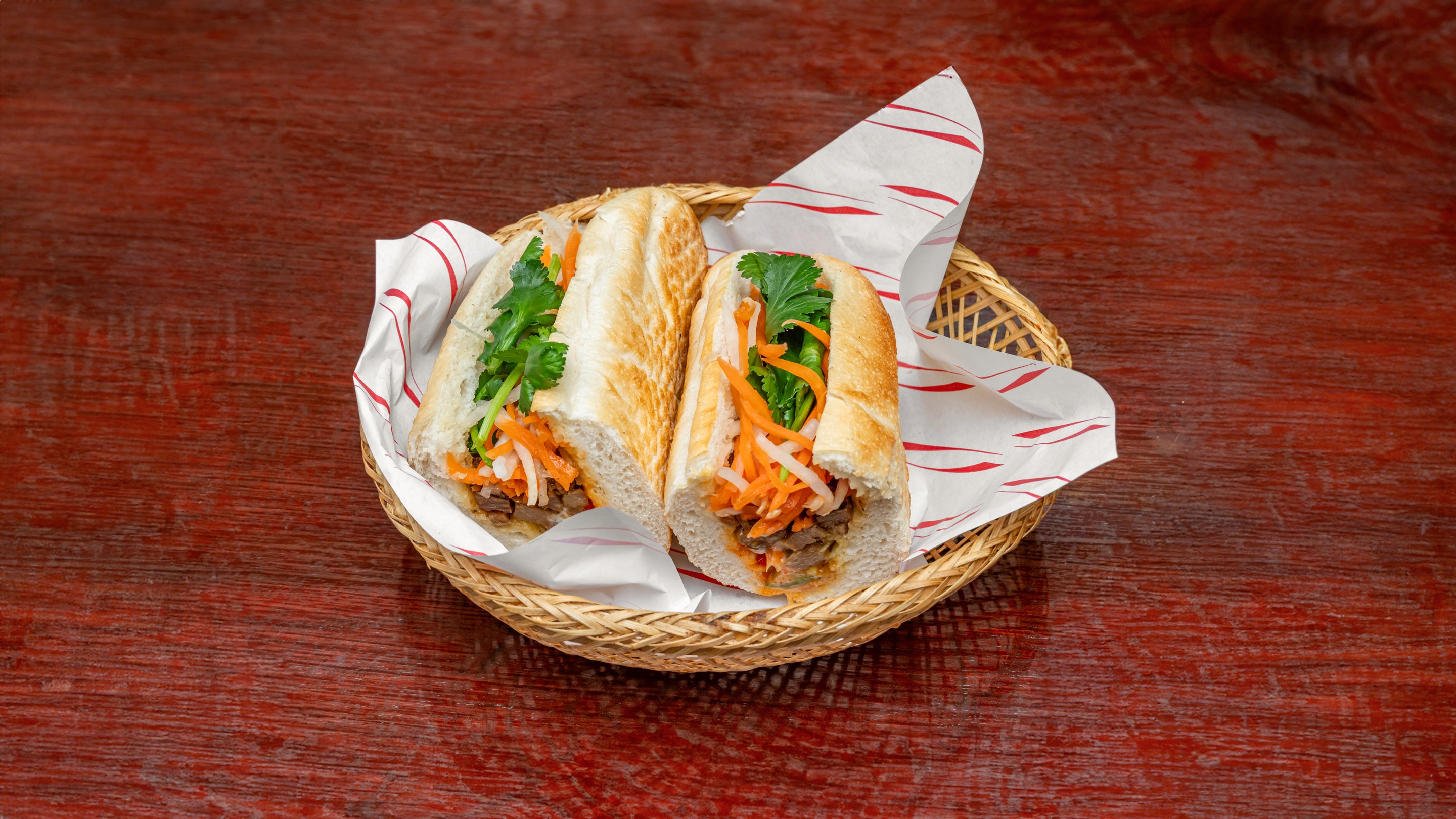 Five spice chicken baguette