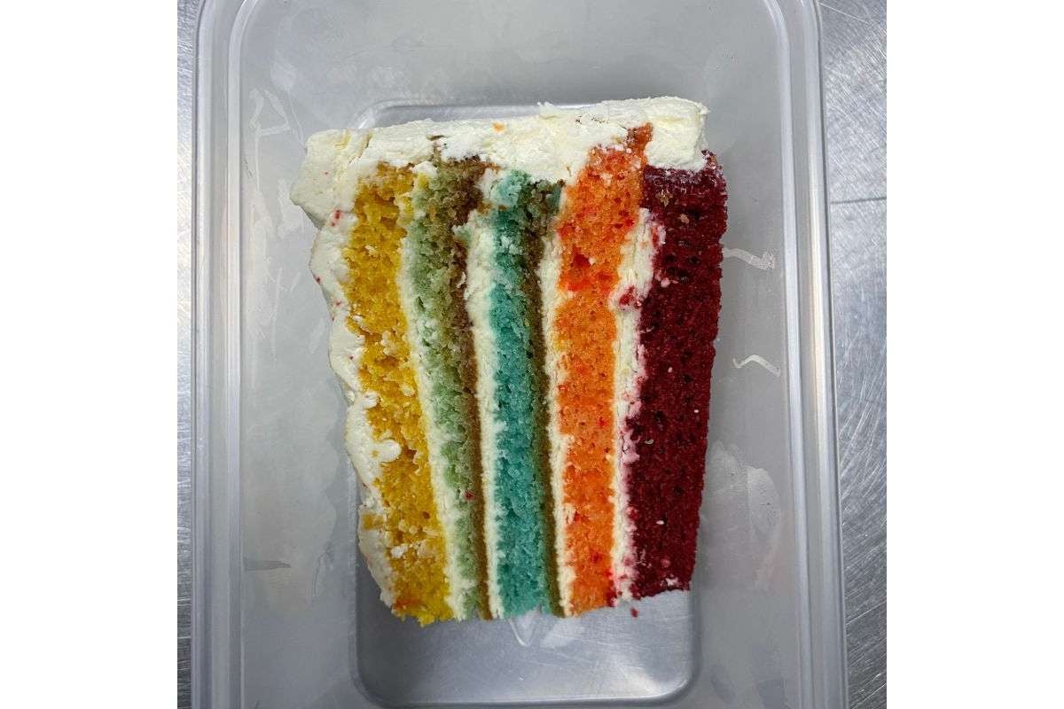 Rainbow Cake and Custard