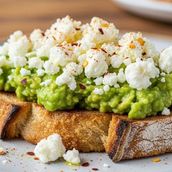 Avocado toast with feta cheese