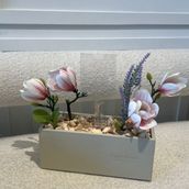 Leather Box With Artificial Flowers 2