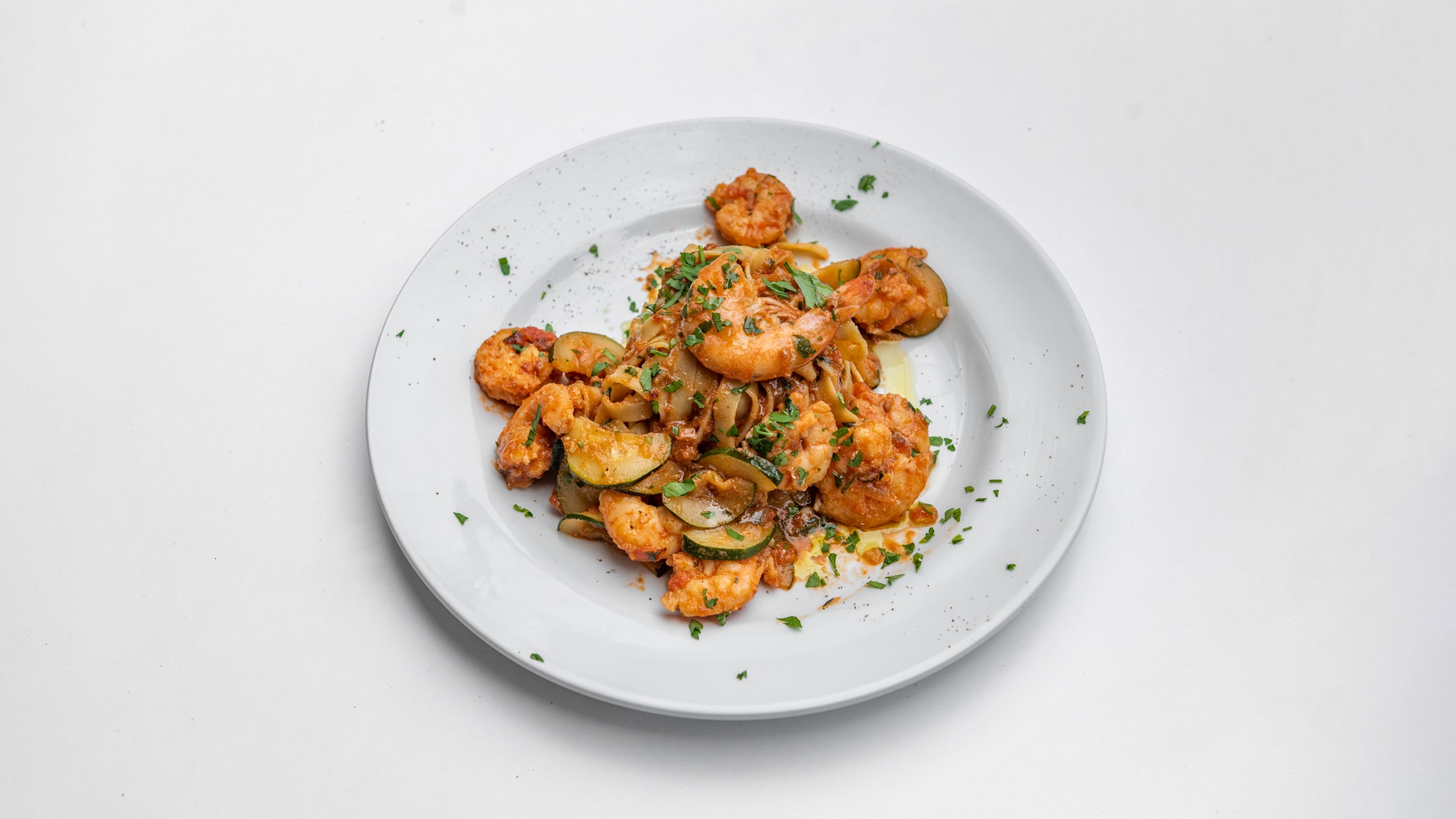 * Tagliatelle King Prawns and Courgette