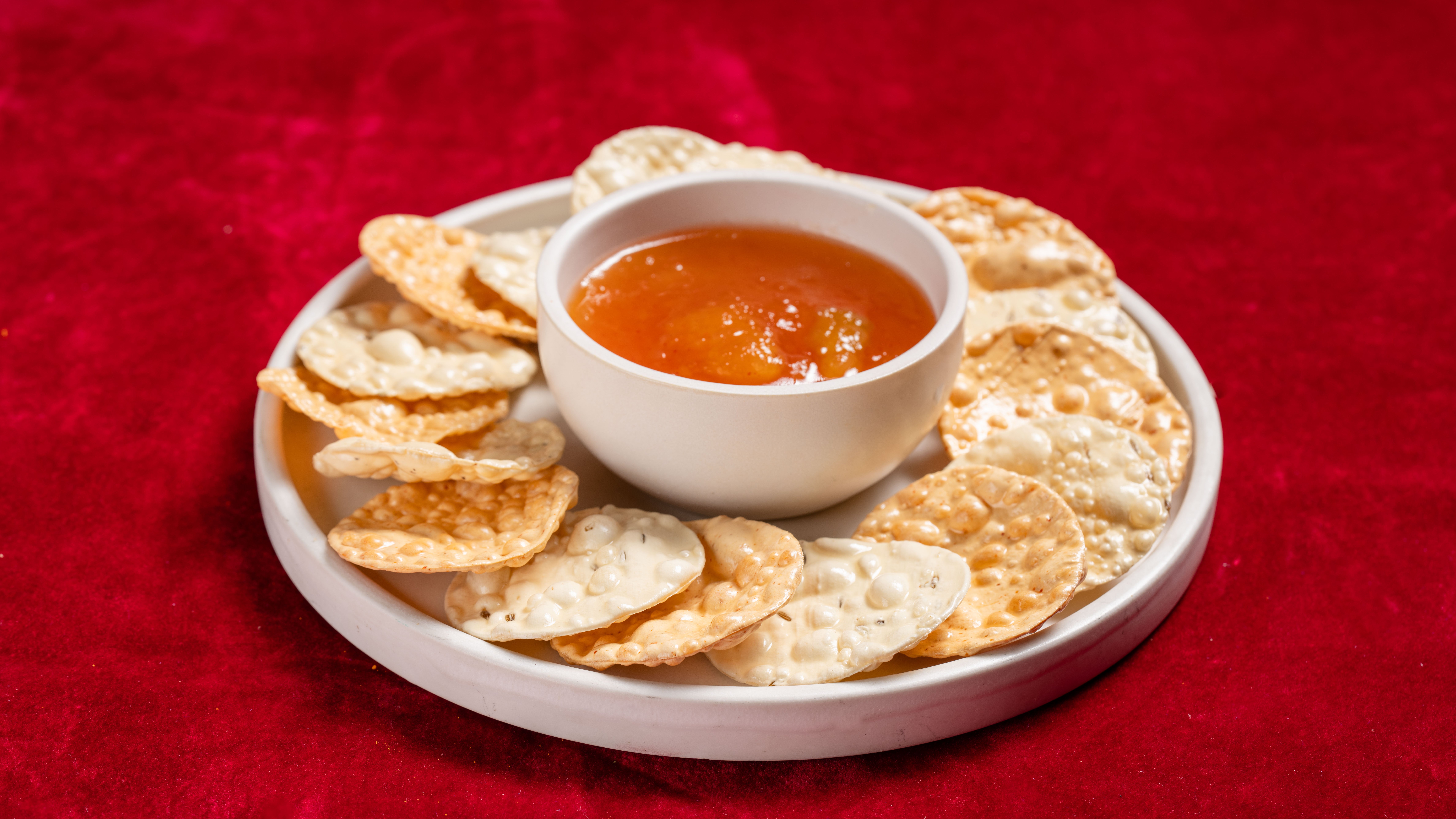 Mini Papad & Mango Chutney