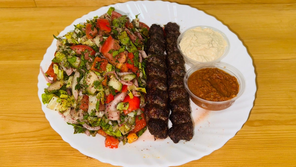 Kafta Shish (Lamb) + Salad