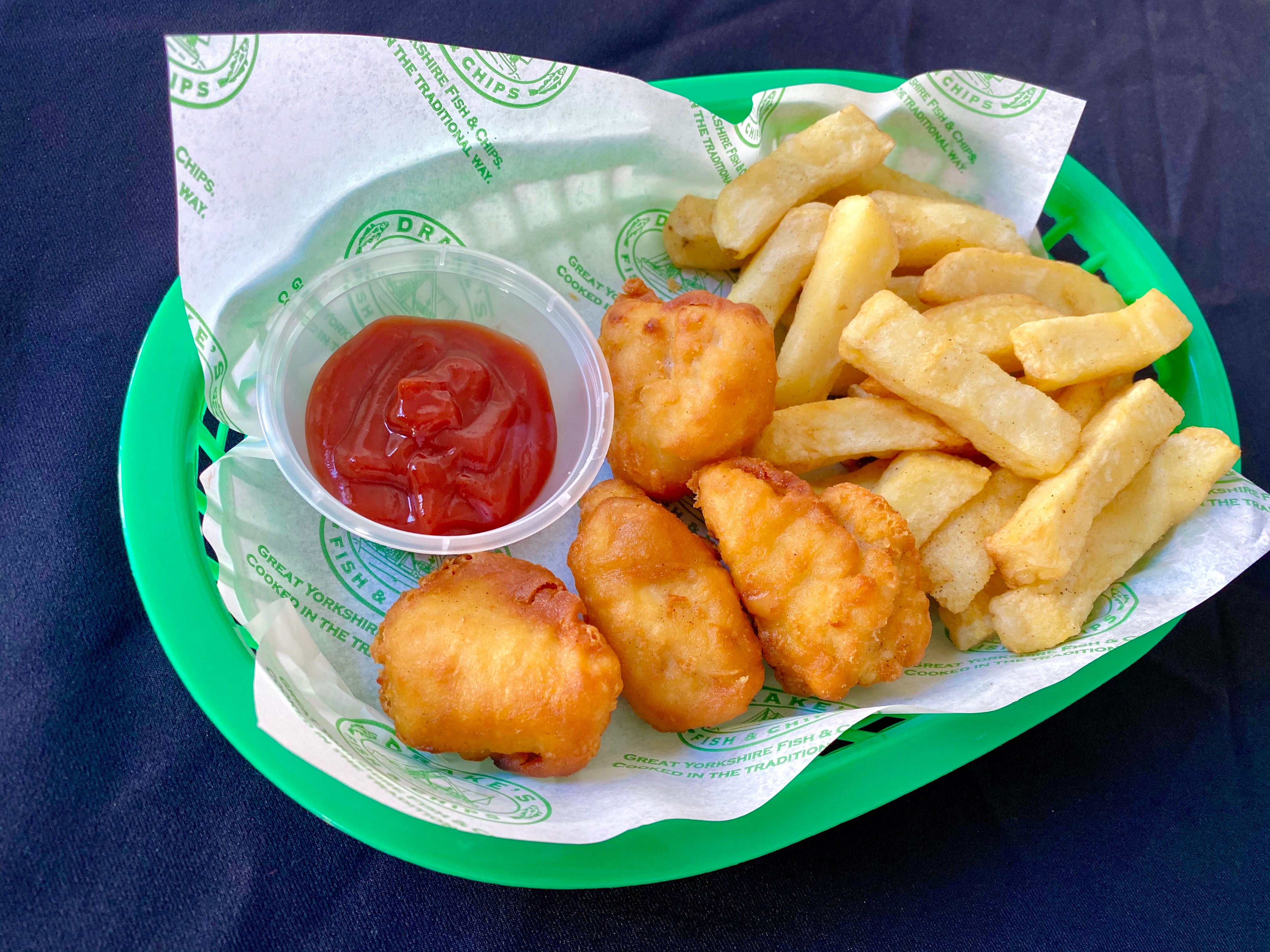 Chicken Bites (4) and Small Chips