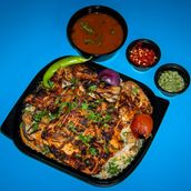 Grilled Chicken Machboos on charcoal