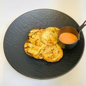 Healthy grilled potato with suv sauce