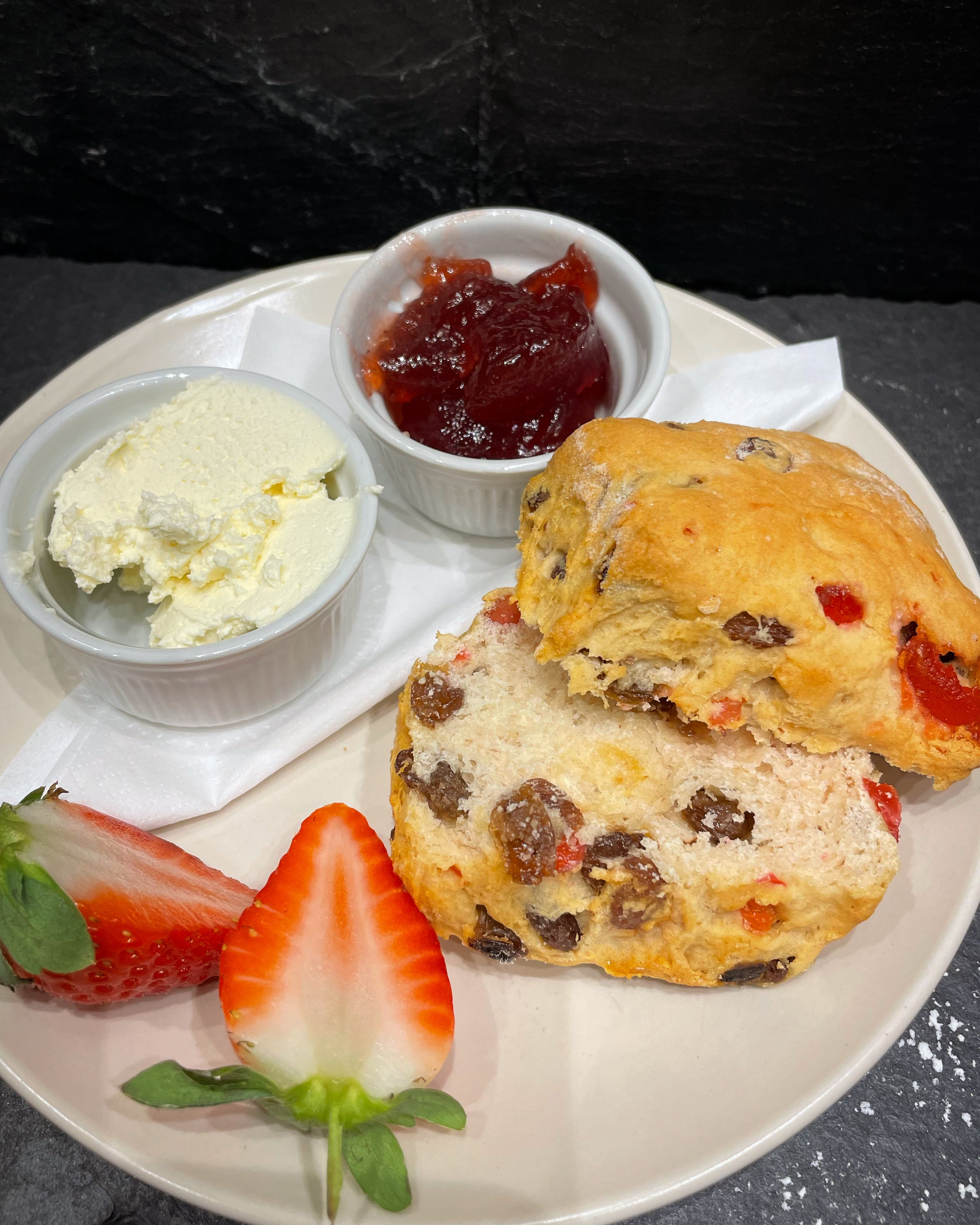 Scone With Jam & Cream