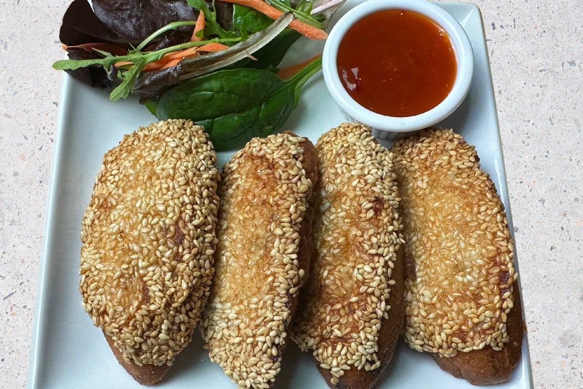 Sesame Prawns & Chicken on Toast