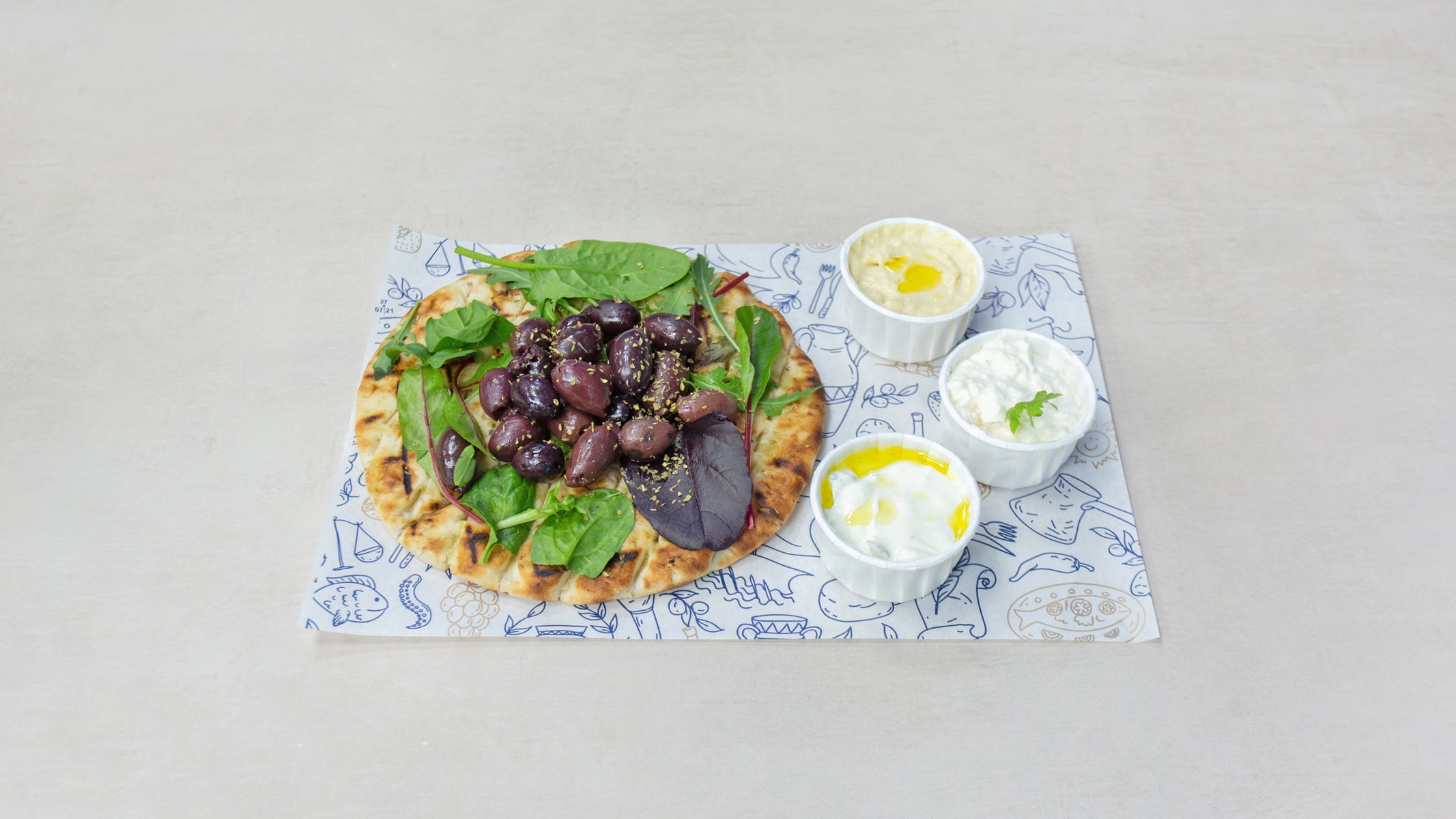 Pitta, Olives and Dips