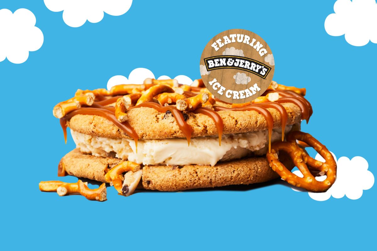 Salted Caramel Pretzel Crunch Cookie-Wich